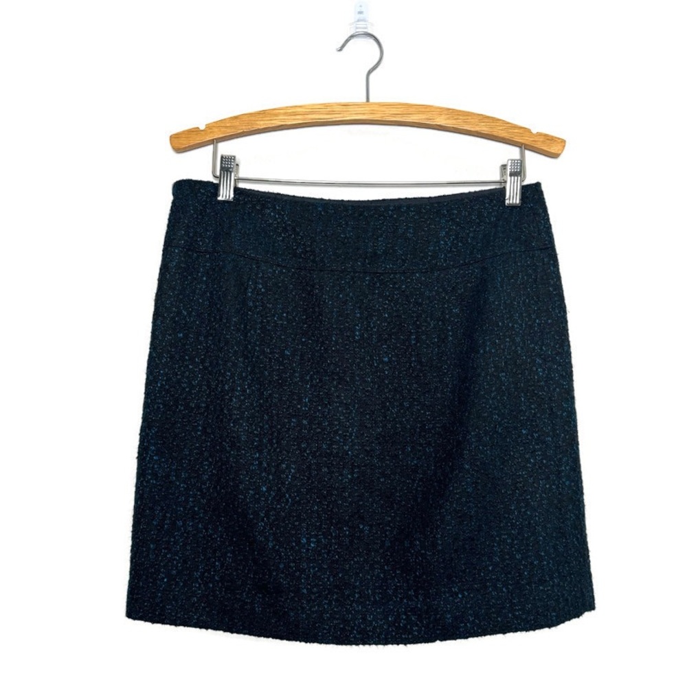 Loft Black And Blue Textured Skirt Women’s Size 4
